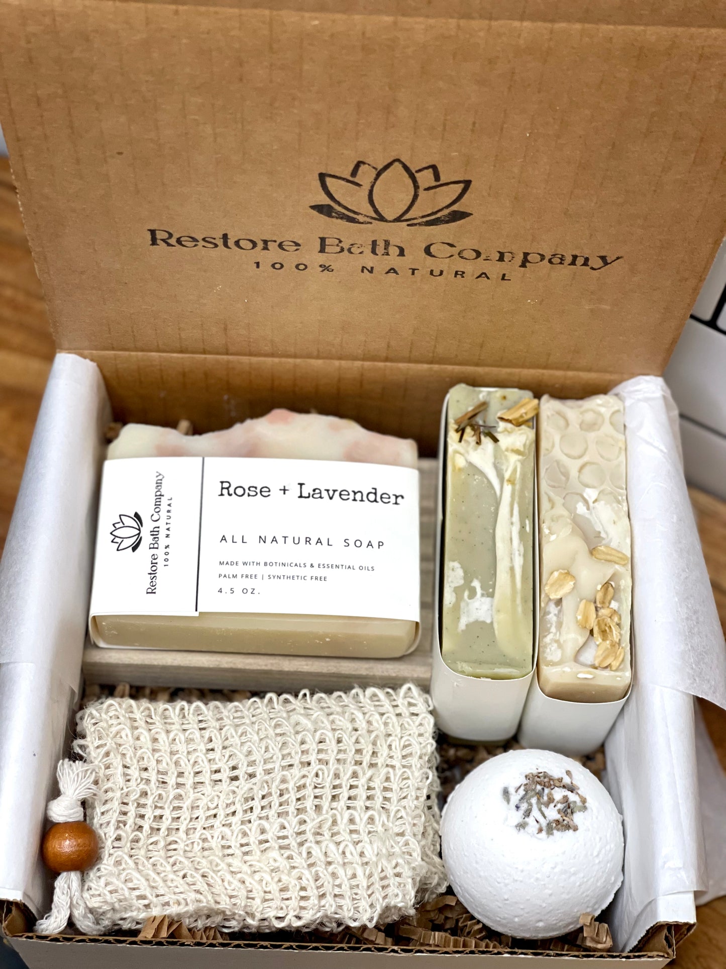 Artisan Soap Bundle with Small Bath Bomb and Assessory Gift Set