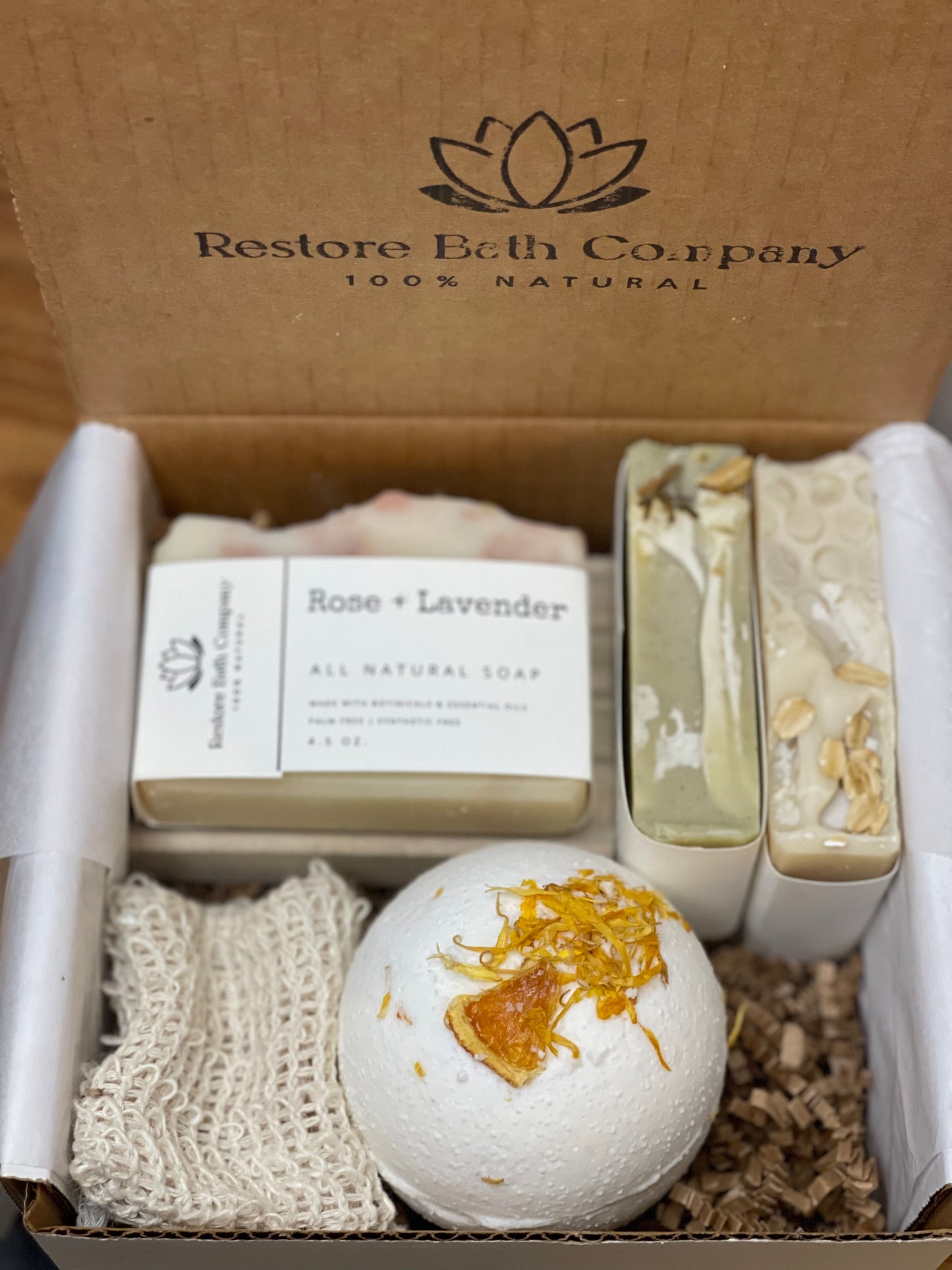 Artisan Soap Bundle with Large Bath Bomb and Assessory Gift Set